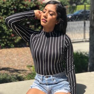 Black long sleeve bodysuit